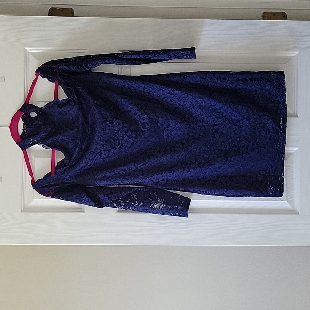 Off the shoulder navy dress